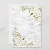 モダン ライトグレー ホワイト フローラル ゴールド マーブル ウェディング 招待状 (裏面)