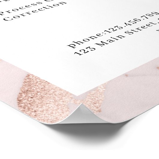 モダン ライトピンク-コッパー 価格表 ポスター (角)