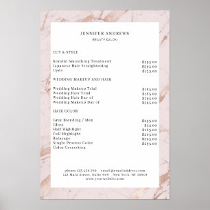 モダン ライトピンク-コッパー 価格表 ポスター