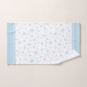 モダン ライトブルーの雪の結晶が白いバス タオルに バスタオルセット (ハンドタオル)