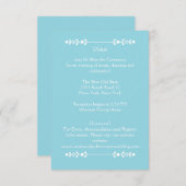 モダン ライトブルー & ホワイト ウェディング 詳細カード エンクロージャーカード (正面/裏面)