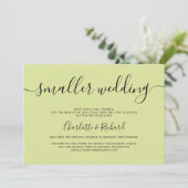 モダン ライトライムグリーン 小さな結婚式の写真 案内状 (スタンド正面)