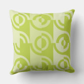 モダン ライムグリーン 円形 フラグメント パターン クッション (裏面)