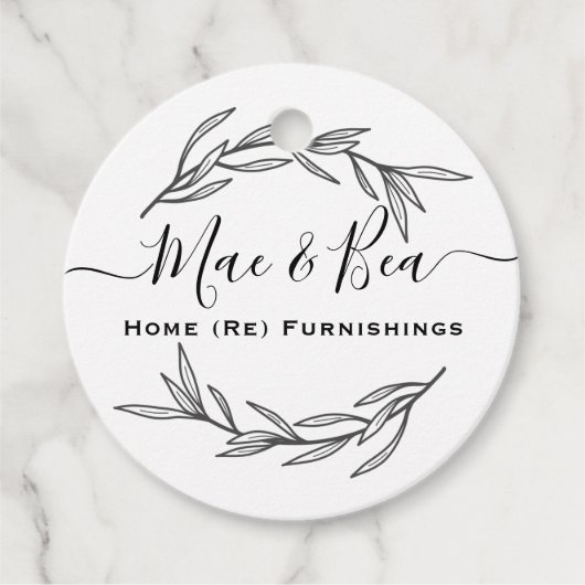 モダン ライラックの葉 タグ (正面)