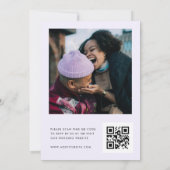 モダン ライラック アーチ ミニマル QR コード オール イン ワン ボヘミアン 招待状 (裏面)