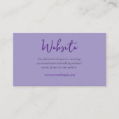モダン ライラック ブルー ハイドランジア フラワー ウェディング ウェブサイト エンクロージャーカード (正面)