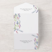 モダン ライラック ラベンダー モーブ ウェディング オールインワン招待状 (外側)