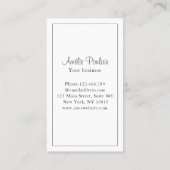 モダン，ラインアートの花，手書き 名刺 (裏面)