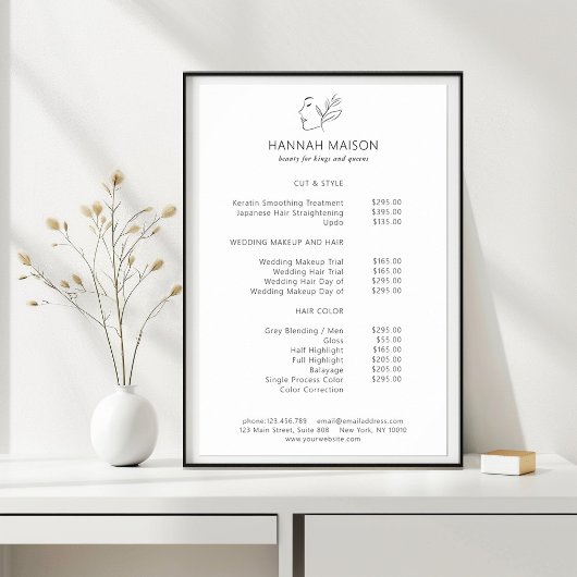 モダン，ラインアート，女性，リーフィ，サロン，聖書学者 ポスター