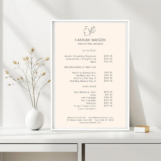 モダン，ラインアート，女性，リーフィ，サロン，聖書学者 ポスター