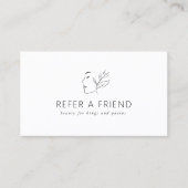 モダン，ラインアート，女性，リーフ，サロン，白 紹介カード (正面)