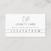 モダン，ラインアート，女性，白，サロン, 名刺 (正面)