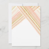 モダン ライン アート デコ フェイク ゴールド グリッター ウェディング 招待状 (裏面)