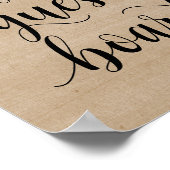 モダン ラスティック ウェディング サイン ゲストボード ポスター (角)