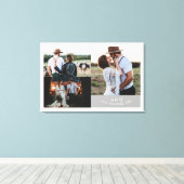 モダン ラスティック ウェディング フォト コラージュ リーフ モノグラム キャンバスプリント (インサイチュ (ウッドフロア))