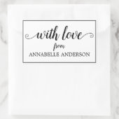 モダン ラスティック エレガント ブラック スクリプト あなたから愛を込めて 長方形シール (バッグ)