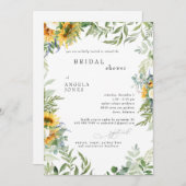 モダン ラスティック ヒマワリ ブライダル シャワー 招待状 (正面/裏面)