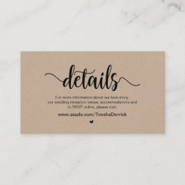 モダン ラスティック ファーム クラフト, 結婚の詳細 エンクロージャーカード