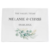 モダン ラスティック フラワル カスタム ボーホ ギフト ウェディング ラー ラージペーパーバッグ (正面)