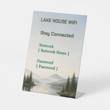 モダン・ラスティック・レイクハウス AirBnB WiFi ペデスタルサイン
