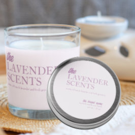 モダン ラベンダー キャンドル ラウンド ステッカー