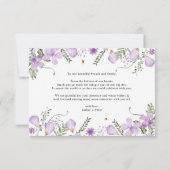 モダン ラベンダー ワイルドフラワー 感謝カード (裏面)