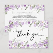 モダン ラベンダー ワイルドフラワー 感謝カード (正面/裏面)