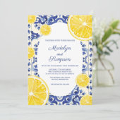 モダン ラ ドルチェ ヴィタ レモン 結婚式招待状 招待状 (スタンド正面)