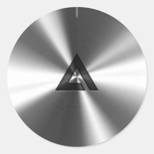 モダン リアリスティック シャイニー スチール テクスチャ ラウンドシール (正面)