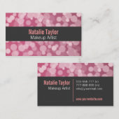 モダン、ルビー色ファッション、スタイリッシュメーキャップアーティスト 名刺 (正面/裏面)