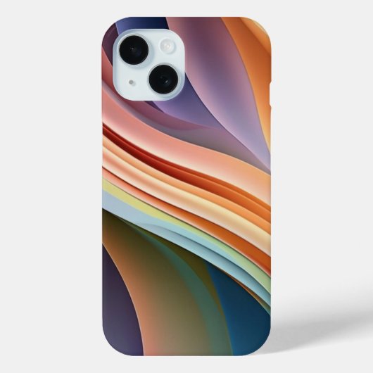 モダン レインボー ウェーブ 抽象芸術 Case-Mate iPhoneケース (裏面)