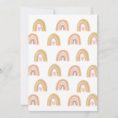 モダン レインボー ガール ファースト バースデー 招待状 (裏面)