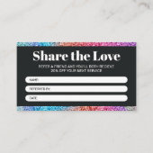 モダン レインボー グリッター シェアザラブ ヘアサロン 紹介カード (正面)