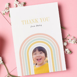 モダン レインボー フォト サンキューカード