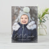 モダン・レタリングの"Let It Snow"フォトカード シーズンカード (スタンド正面)