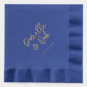 モダン レタリング カップル ネーム オーダーメイド ウェディング 箔ナプキン (正面)