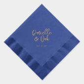 モダン レタリング カップル ネーム オーダーメイド ウェディング 箔ナプキン (右)