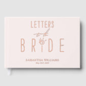 モダン レターズ トゥ ザ ブライド エレガント ピンク ローズ ゴールド ゲストブック (正面)