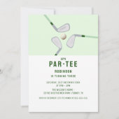 モダン レッツ パーティー ゴルフ 誕生日 招待状 (正面)