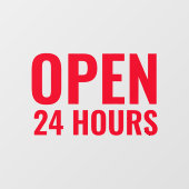 モダン レッド オープン24時間 ウィンドウクリング ウィンドウサイン (シート)