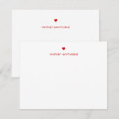 モダン レッド ハート ステーショナリー ラブ シンプル バレンタイン ノートカード (正面/裏面)