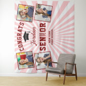 モダン レッド ピンク 卒業写真 フォトブース 背景 タペストリー (インサイチュ)