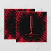 モダン レッド ブラック ブライズパーティー 招待状 (正面/裏面)