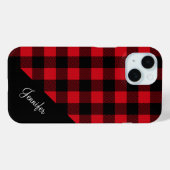 モダン レッド プリント柄 名前 Case-Mate iPhoneケース (裏面 (横))