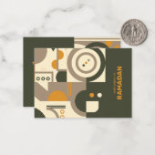 モダン レトロ アーストーン幾何学模様のEidノートカード ノートカード (正面/裏面インサイチュ)