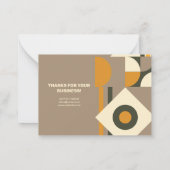 モダン レトロ アーストーン ジオメトリック イード ノート カード (裏面)