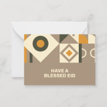 モダン レトロ アーストーン ジオメトリック イード ノート カード