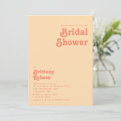 モダン レトロ | オレンジクリーム ブライダルシャワー 招待状 (スタンド正面)