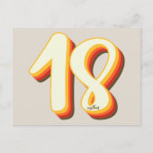 モダン レトロ グルーヴィー グレー 18歳の誕生日 ポストカード (正面)