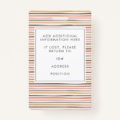 モダン レトロ ストライプ 写真付きID 企業 社員用 バッジ (裏面)